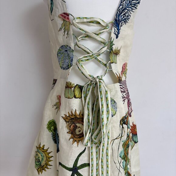 Alemais Cream and Green One Shoulder Sundress - Picture 10 of 14